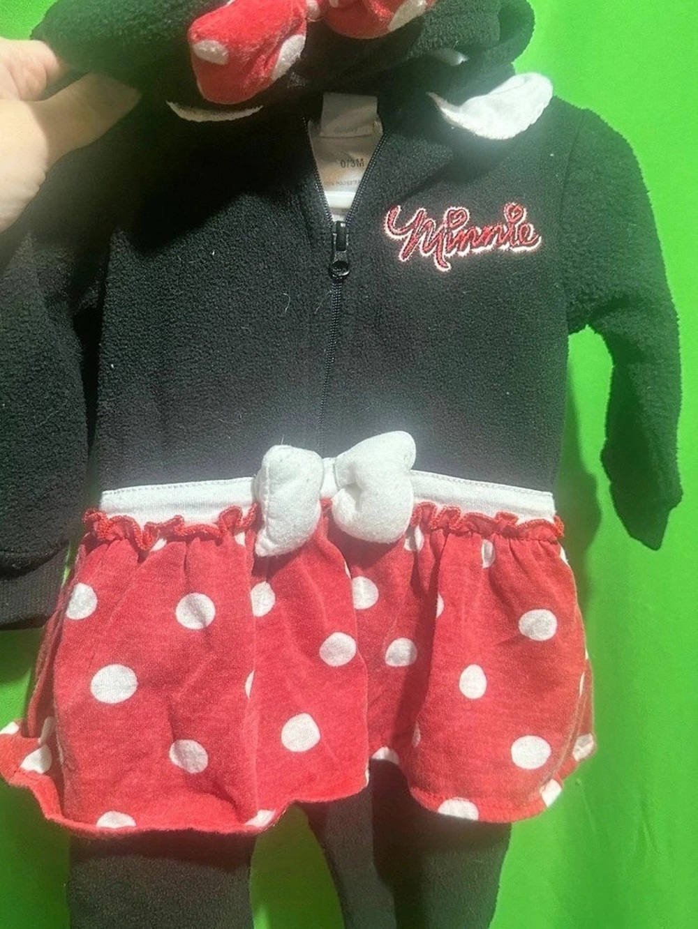 Disney Baby Minnie Mouse 0/3months Costume in Black & Red